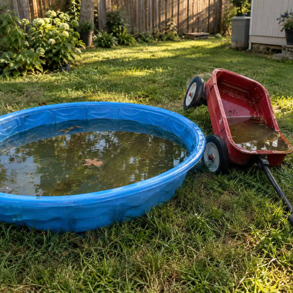 Kiddie Pools, Wagons and Toys Left Face-Up