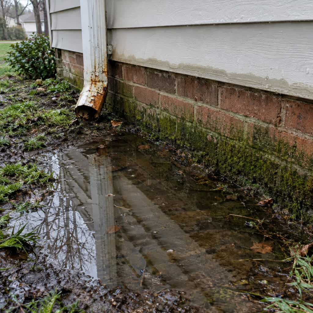 A Soggy Low Spot Near the Foundation