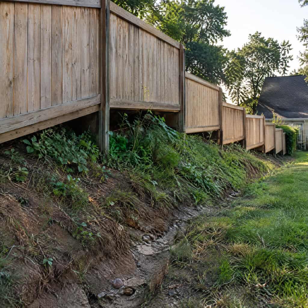 Preassembled Panels on a Sloped Yard