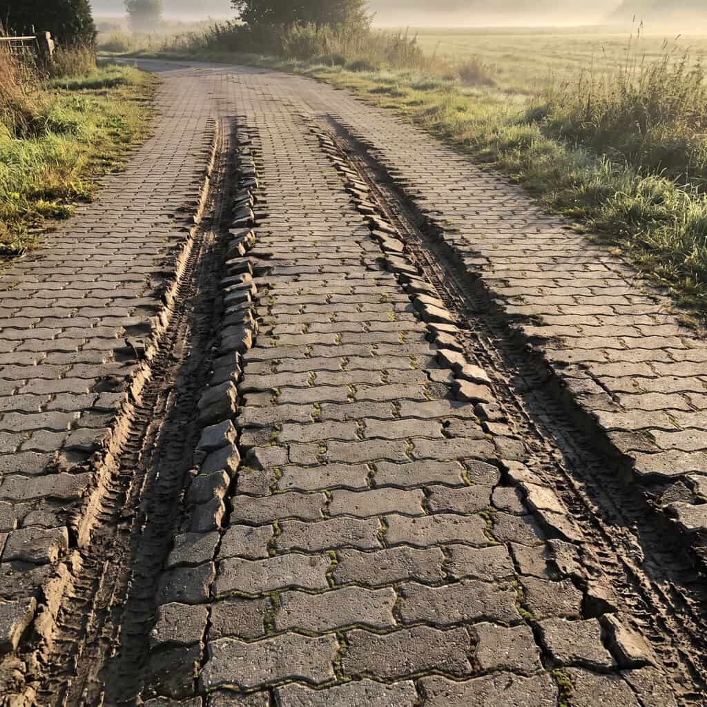 Running-Bond Pavers Under Car Tires