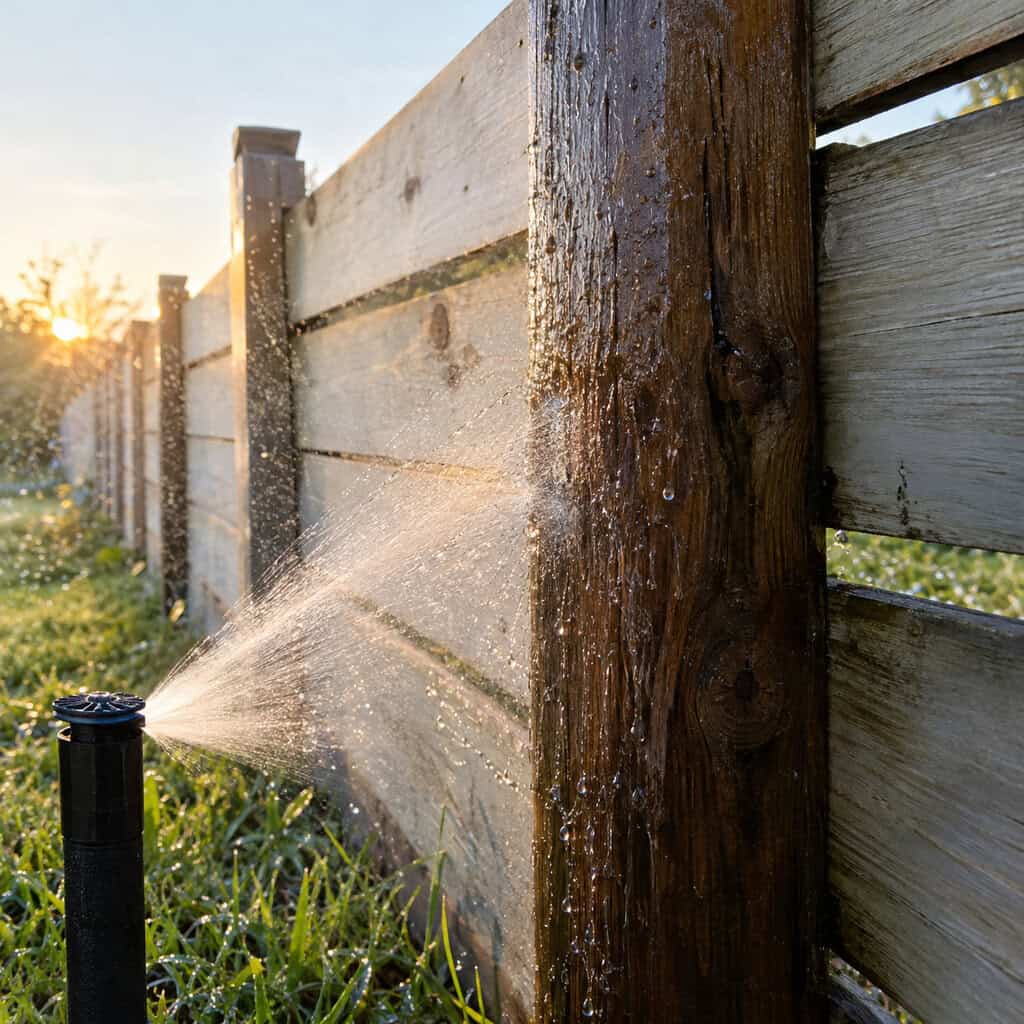 A Post Planted in the Sprinkler Spray Zone