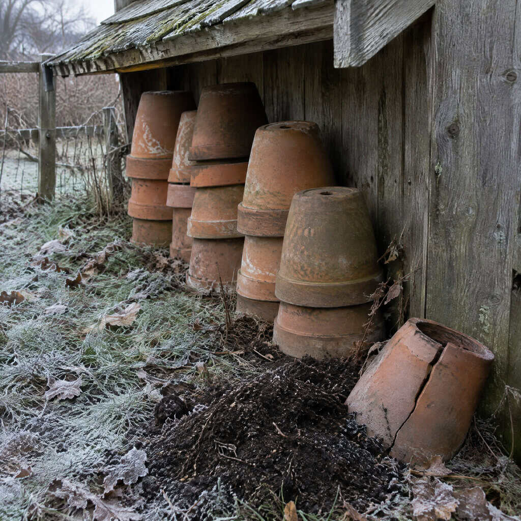 Clay Pots Emptied and Turned Upside Down