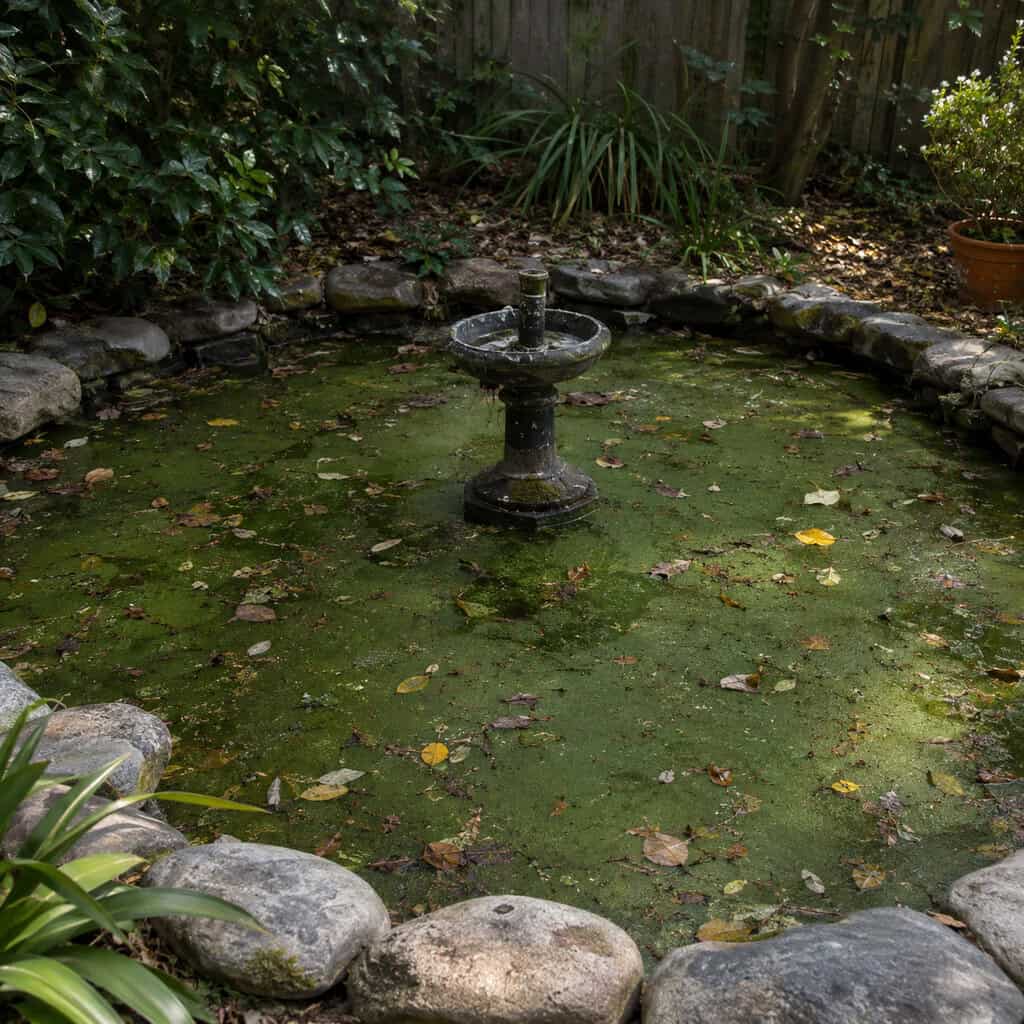 The Ornamental Pond With a Dead Pump