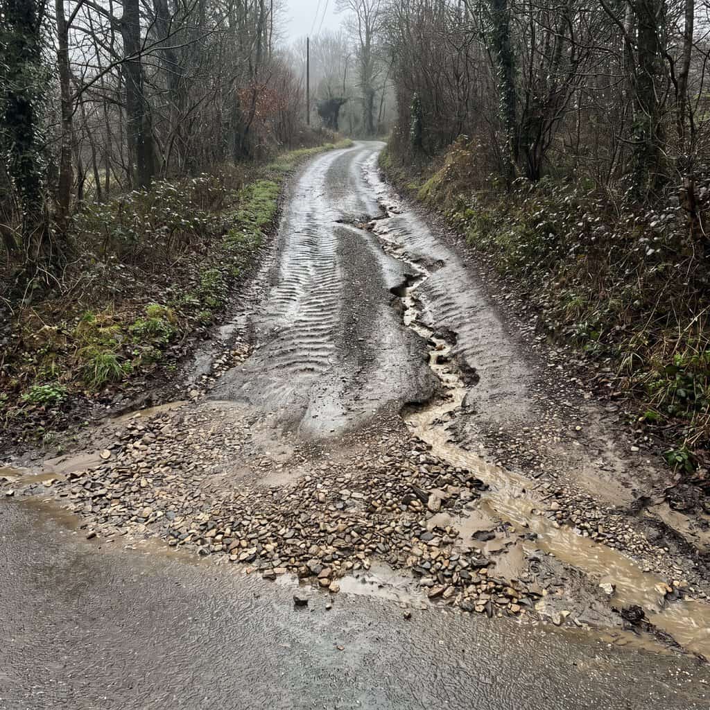 A Gravel Driveway on a Real Slope