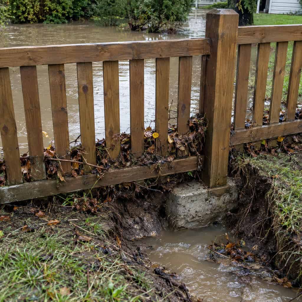 A Solid Fence Across a Drainage Swale