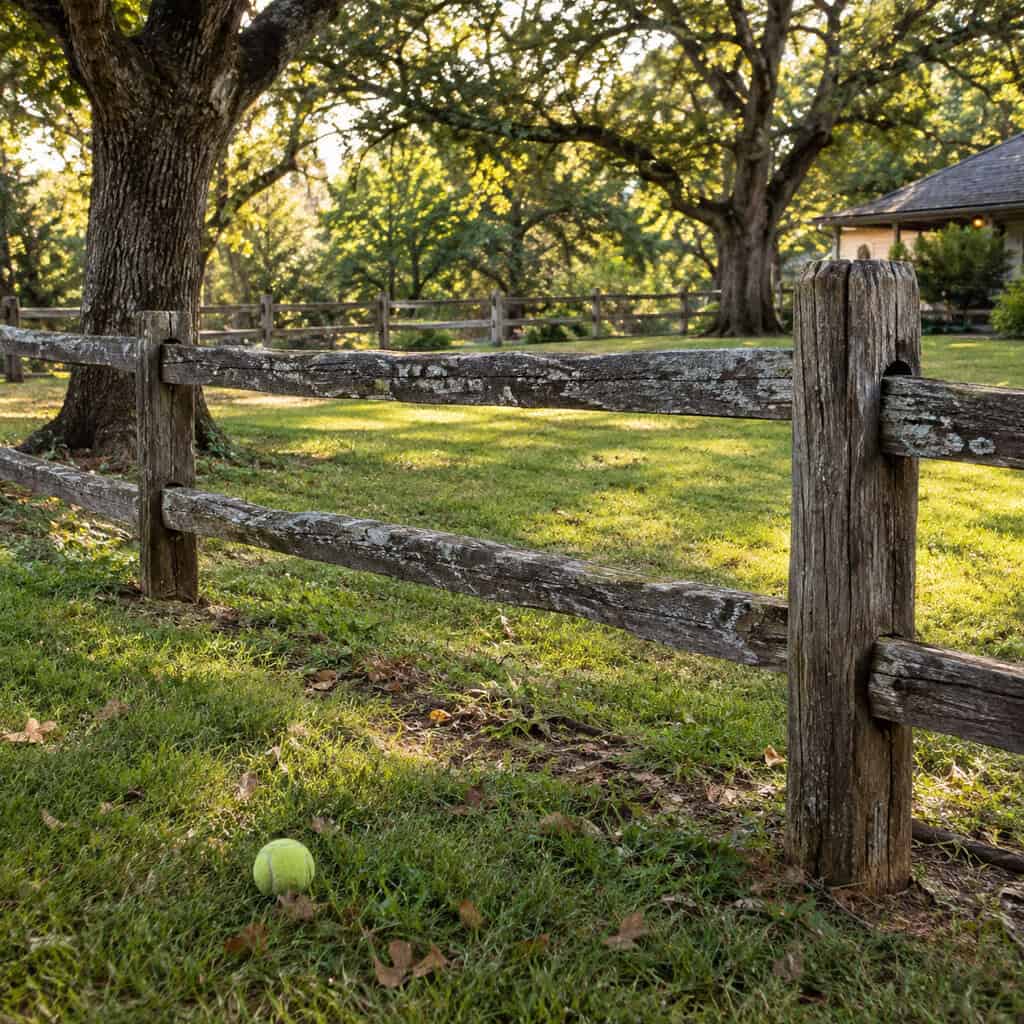 A Split-Rail Fence Around a Dog Yard