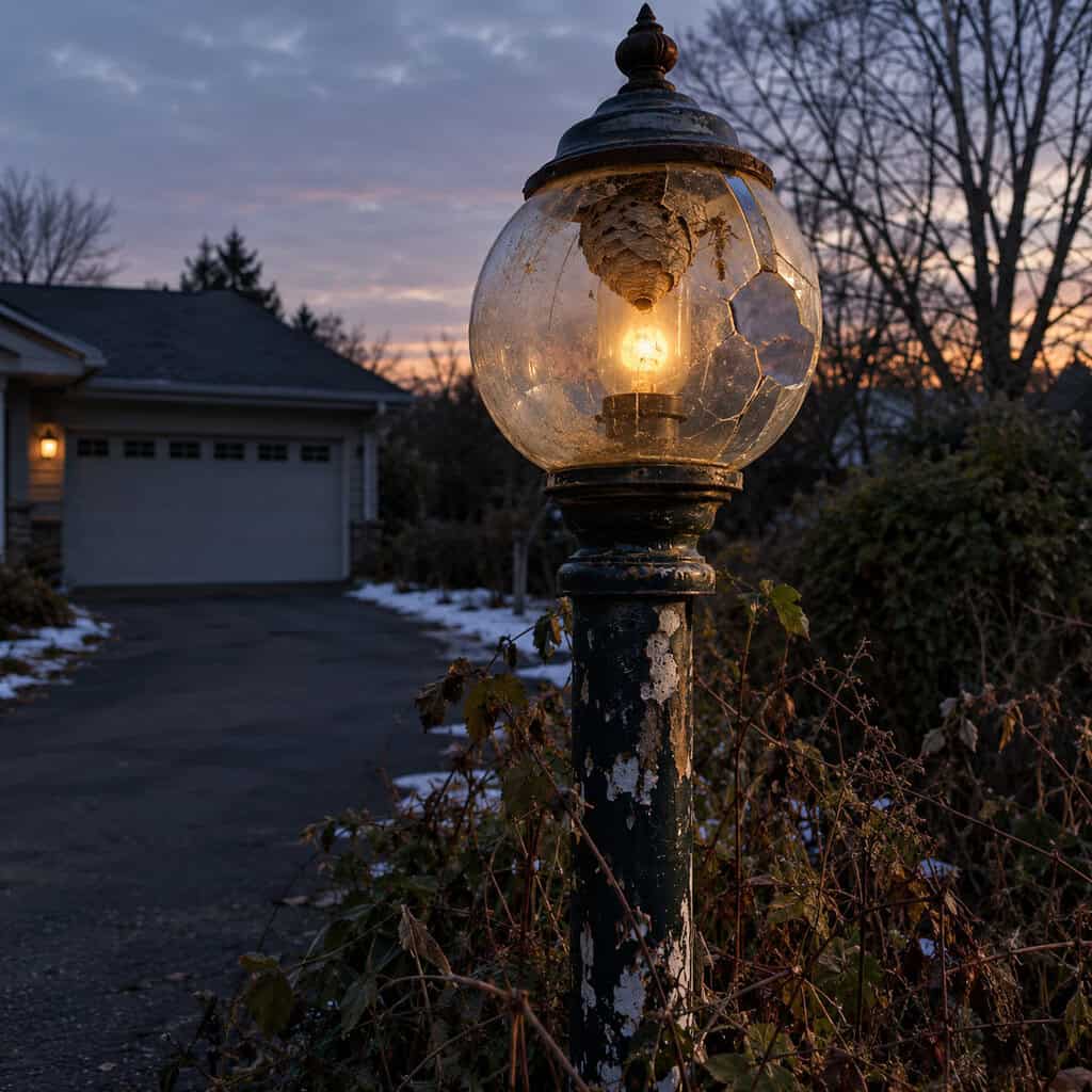 The Glass-Globe Lamppost at the End of the Driveway