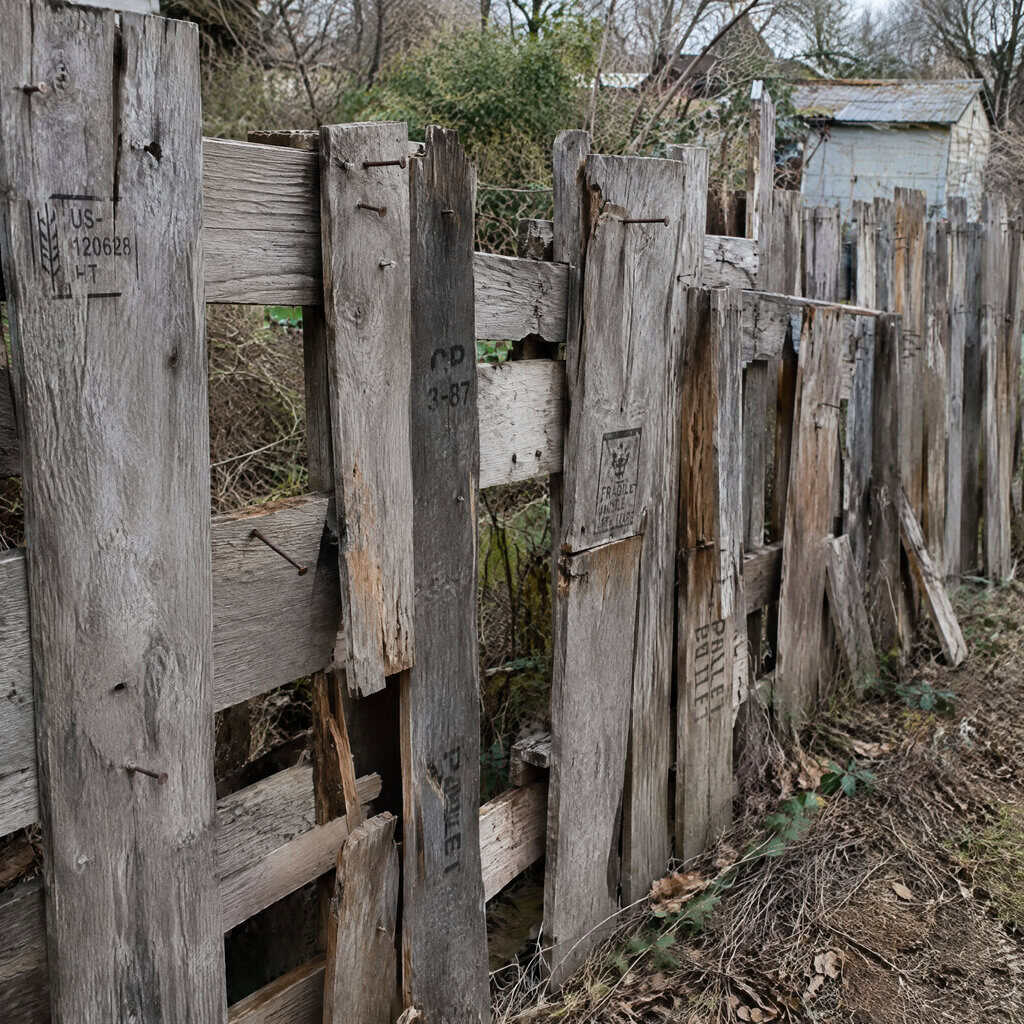 A Pallet or Reclaimed-Wood Fence