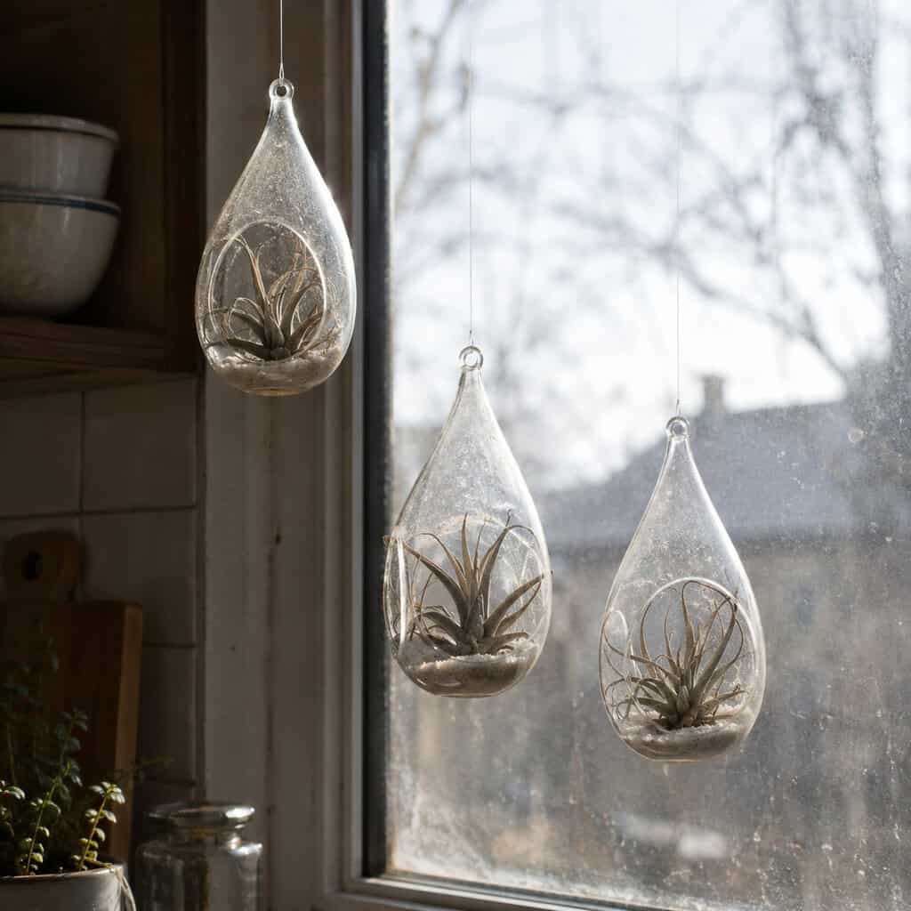 Air Plants in Hanging Glass Globes