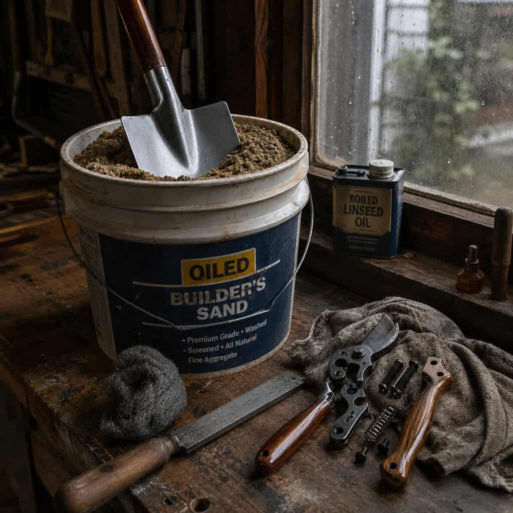 Every Tool Cleaned, Sharpened, and Dunked in Oiled Sand