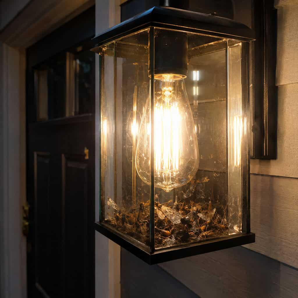 Clear-Glass Lanterns With Exposed Edison Bulbs
