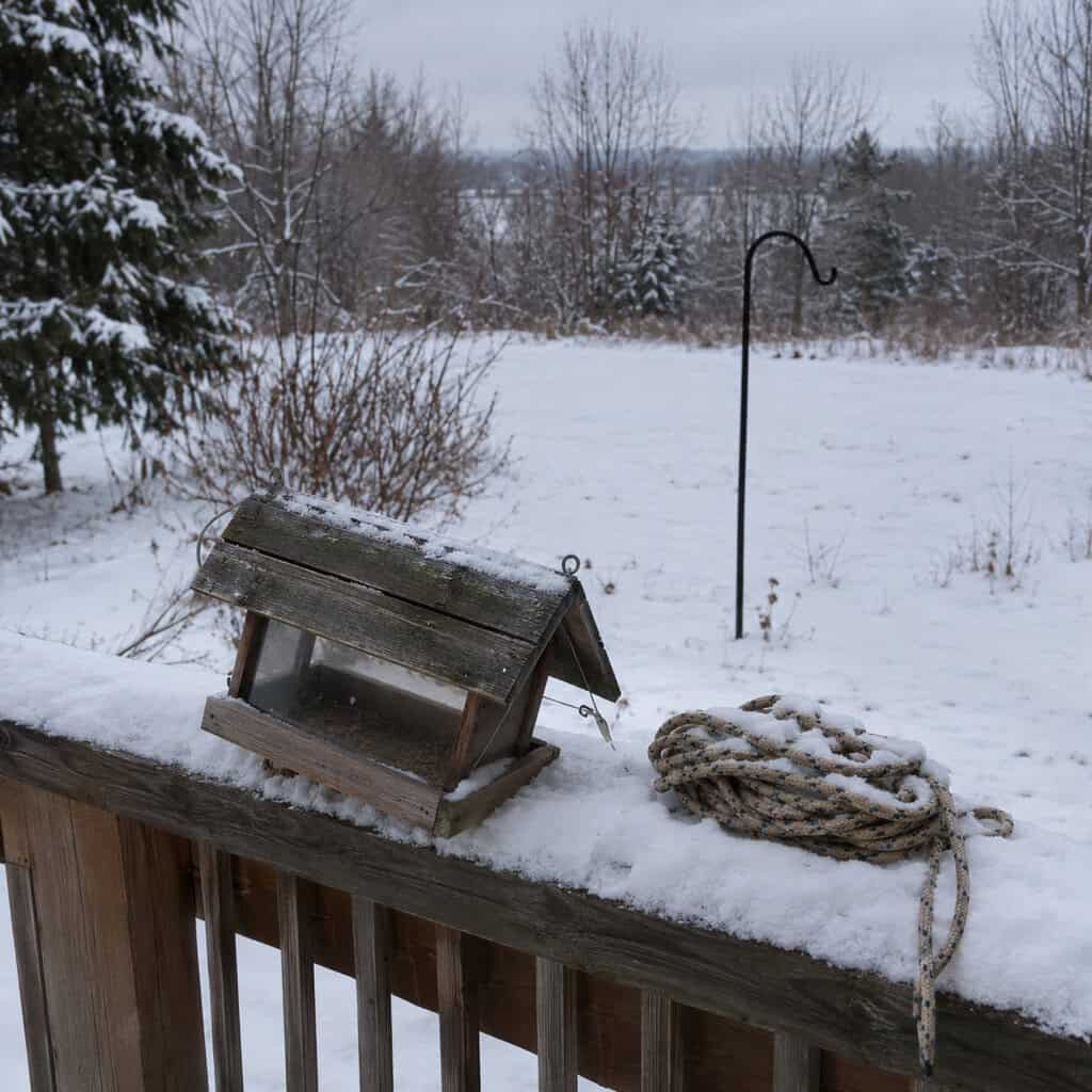 Taking The Feeder Down Mid-Winter
