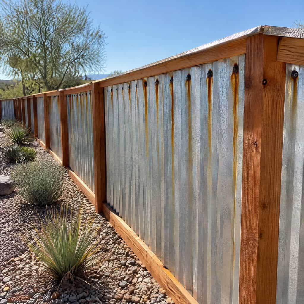 Corrugated Metal Panel Fence