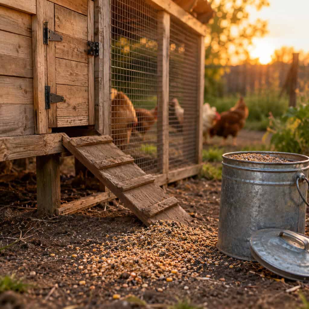 The Backyard Chicken Coop and Spilled Feed